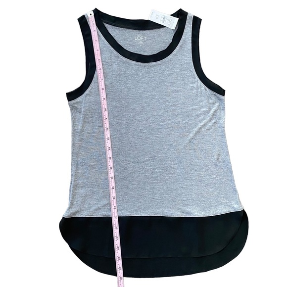 Loft NEW Black and Grey Sleeveless Tank Blouse Petite Small - Picture 14 of 14